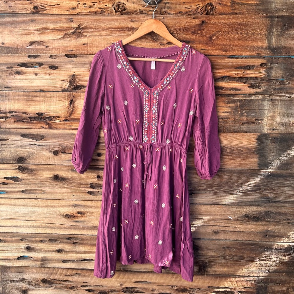 XHILARATION | Embroidered Purple Dress M